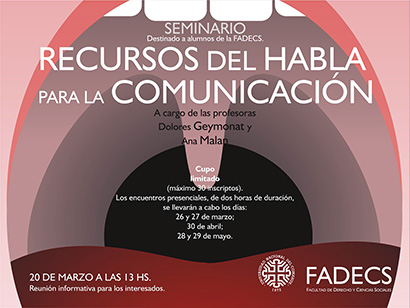 SEMINARIO “RECURSOS DEL HABLA PARA LA COMUNICACIÓN”